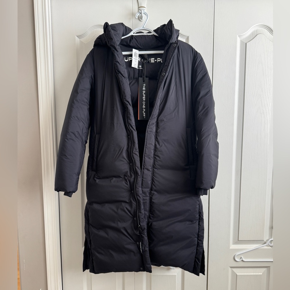 NWT Aritzia Super One-Puff Super Puff Black Long Puffer Coat - Picture 3 of 13